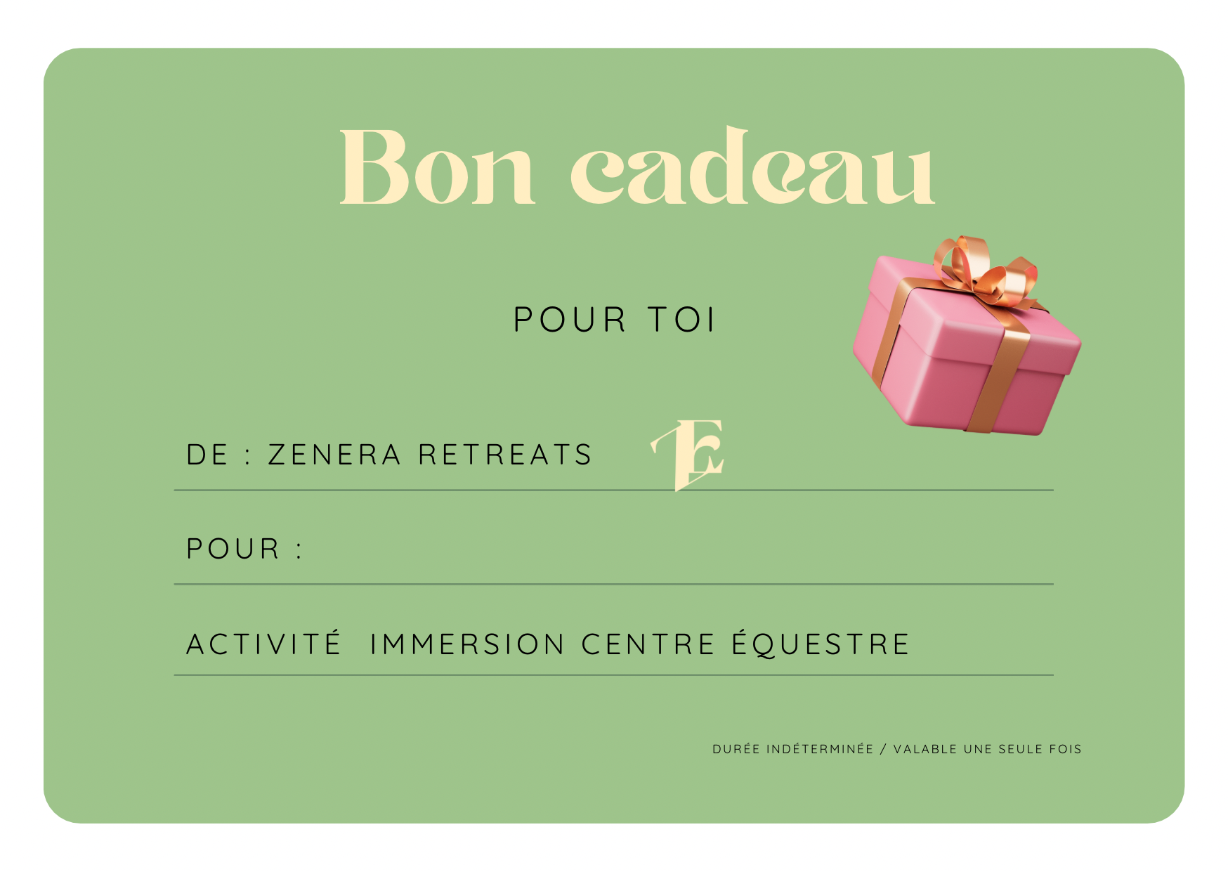 Offrir un bon cadeau : immersion centre équestre🎁